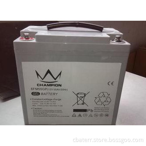 6FM55G 12v 55ah Gel Lead Acid Battery Golf Cart / Electric
